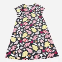 美品 PAR ICI 総柄ワンピース グレー F フリーサイズ コットン 北欧風のサムネイル