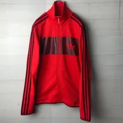 【サイズ2XO　2XL相当】アディダス トラックジャケット トレフォイル adidas トレフォイル トラックジャケット レッド×ブラック 2XO - メルカリ