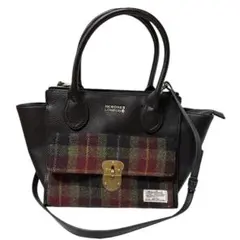 ハリスツイード　チェック柄　2wayバッグ　ショルダー　トート