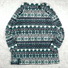 90s Weekend edition 総柄 ネイティブ柄 フリース スウェット