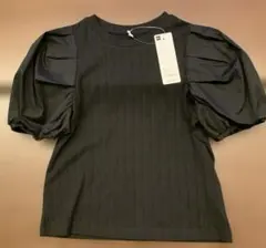 新品未使用タグ付き　黒　ブラック　パフスリーブ Tシャツ130 GU