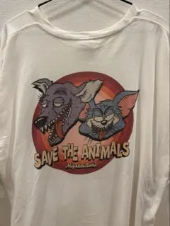 Cross & Stitch Tシャツ SAVE THE ANIMALS 白のサムネイル