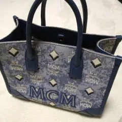 MCM ロゴ トートバッグ ブルー 可愛いのサムネイル
