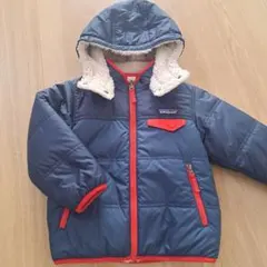 patagonia フード付きダウンコート ネイビー　ボア　リバーシブル