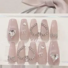 ネイルチップ　ちゅるん　ピンク　スナ系　ワンホン　フレンチガーリー 推しネイル