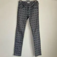 earth music&ecology チェック柄スキニーパンツ S