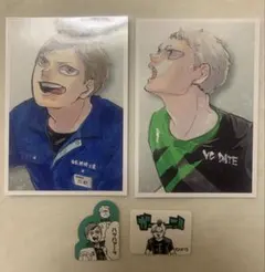 ☆ ハイキュー!!　思い出スナップフォト　フレークシール　二口堅治　青根　黄金川