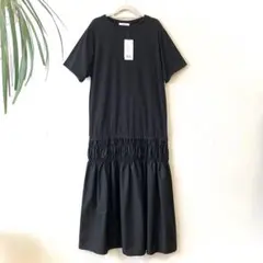 新品 OPAQUE.CLIP シャーリング切替ドッキングワンピース