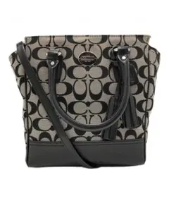 【極美品】COACH シグネチャー ミニタナー タッセル付き2WAYバッグ