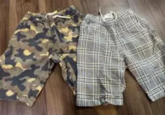 branshes 半ズボン 130cm 迷彩・チェック　2枚セット