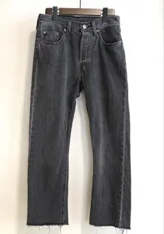リーバイス レディース 501 ブラックデニム カットオフ W25 W70cm