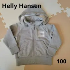Helly Hansen グレー パーカー　裏起毛 フード付き 100センチ