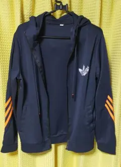 adidas フード付ジャケット ネイビー