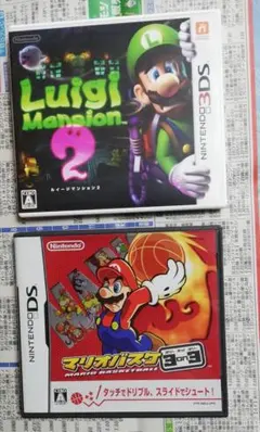 （中古品）3DS ルイージマンション2とマリオバスケ3on3の２本セット