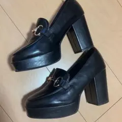 ローファー　厚底　ヒール　M 23〜23.5