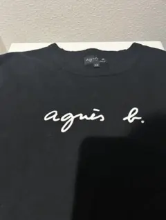 agnès b. 黒 Tシャツ ロゴ入り