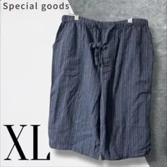 「即日発送」XL ネイビー ストライプ カジュアルショートハーフパンツ