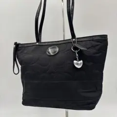 COACH コーチ トートバッグ 肩掛け キルティング エンボス ブラック