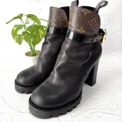 【美品】ルイヴィトン スタートレイルライン ブーツ モノグラムキャンバス 36