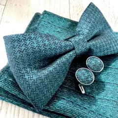 蝶ネクタイ メンズ ３点セット　結婚式　グリーン　新品