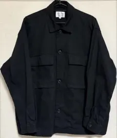 ブラック ミリタリージャケット ボタン付き