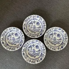 青白い花柄八角形皿4枚セット 龍峰窯 - メルカリ
