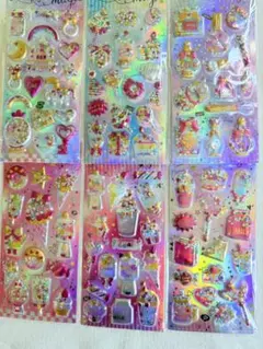 ゆ*う様 シャカシャカシール 6枚セット グリッター キラキラ ぷっくり立体