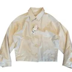 新品未使用 UNIQLO ジャージー リラックスジャケット + M オフホワイト