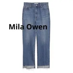【Mila Owen】裾段差ストレートデニムパンツ