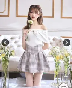 ギンガムチェック美脚スカート