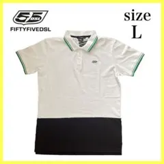 【新品】FIFTYFIVEDSL ポロシャツ　ホワイト　 Lサイズのサムネイル