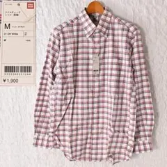 U5 新品 M オールドユニクロ ツイルチェックシャツ 長袖