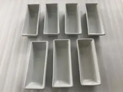 ホワイト陶器製長方形皿7個セット