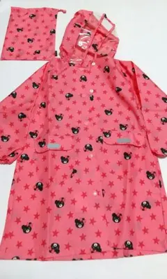 ミキハウス　DOUBLE.B レインコート Mサイズ ピンク