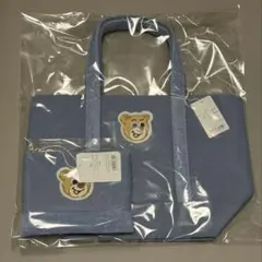 フェイラー　オールドテディワッペントートバッグ　L ワッペンポーチ　ライトブルー