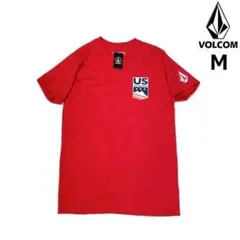 ボルコム 半袖 Tシャツ スケート サーフ ストーンロゴ(M)赤 250617のサムネイル
