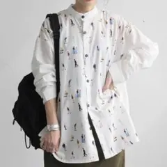 【美品】antiqua アンティカ 人柄プリント