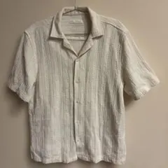 ZARA ホワイト ストライプ 半袖シャツ