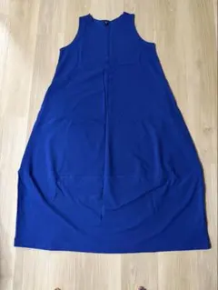 UNIQLO ノースリーブ バルーンワンピース Lサイズ ブルー
