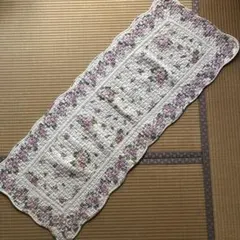 【新品】ローズ柄 キルト キッチンマット ロングマット 花柄