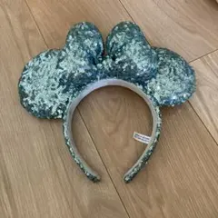 ミッキー型水色スパンコールカチューシャ