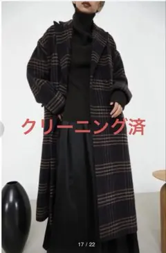【FRAY I.D】定価約6万‼️アルパカシャギーステンカラーコート チェック柄 FRAY I.D】定価約6万‼️アルパカシャギーステンカラーコート チェック