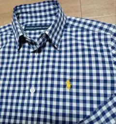 Polo Ralph Lauren 長袖シャツ ネイビーとホワイトチェック