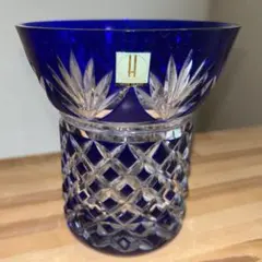 美品】POLONIA カットガラス 花瓶 18cm 切子 ポロニア ポーランド