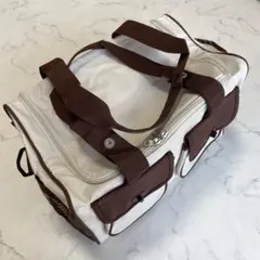 【美品】ボストンバッグ 大容量 スポーツ ベージュ ノーブランド 2way