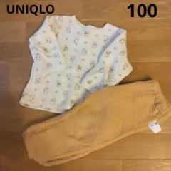 UNIQLO うさぎ柄　長袖パジャマ 100cm　キルトパジャマ　ユニクロ