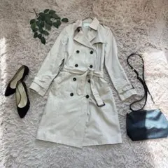 6738✾ナチュラルビューティーベーシック✾トレンチコート【L】ベージュ/ベルト