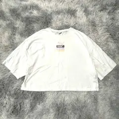 プーマ Tシャツ クロップド丈 ロゴ Y2K 平成女子 L 白