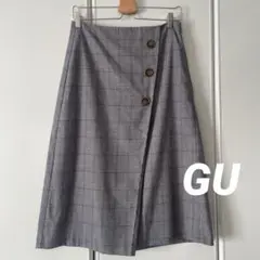 GU チェック柄フレアスカート
