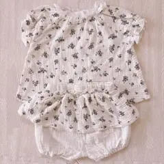 しまむら　juo ジュオ　花柄　セットアップ　女の子　90 半袖　ブラウス